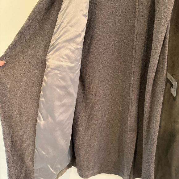 Fabiana Filipi Womens Grey Long Sleeve Wool & Leather Coat Size S - Picture 9 of 12